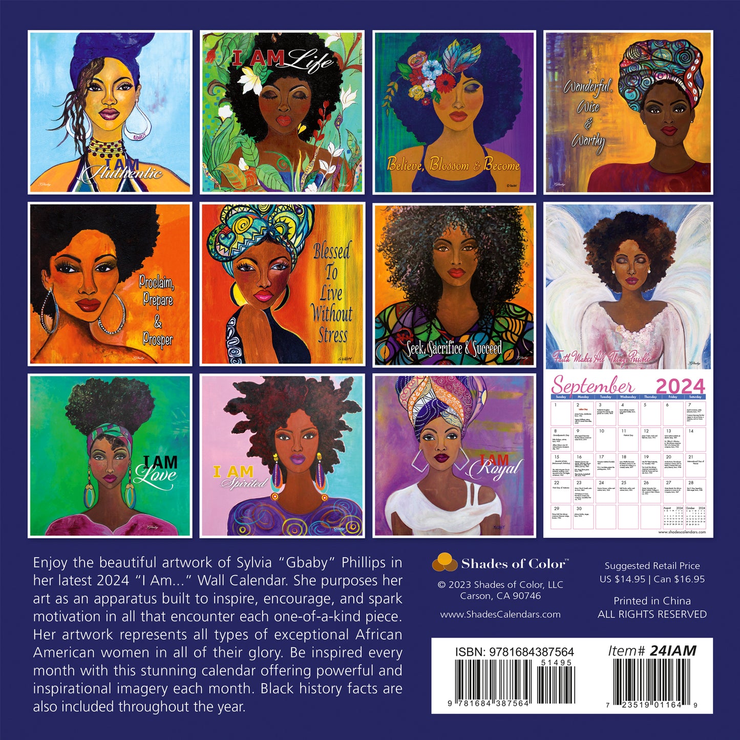 I Am 2024 African American Wall Calendar