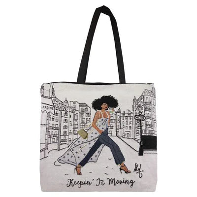 Keepin' It Moving Woven Tote Bag
